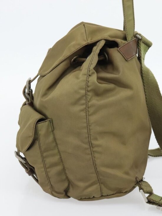 PRADA Backpack Nylon Khaki Silver Auth main image 15